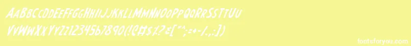 EarthsMightiestItalic Font – White Fonts on Yellow Background