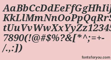 Droidserif Bolditalic font – Black Fonts On Pink Background