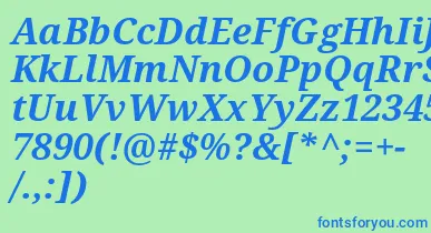 Droidserif Bolditalic font – Blue Fonts On Green Background