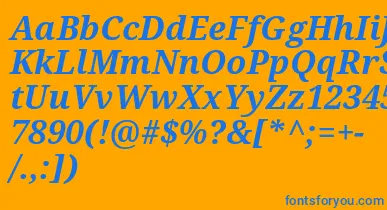 Droidserif Bolditalic font – Blue Fonts On Orange Background