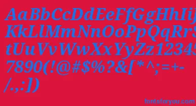 Droidserif Bolditalic font – Blue Fonts On Red Background
