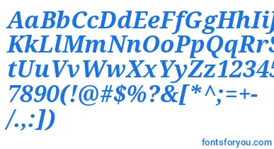 Droidserif Bolditalic font – Blue Fonts On White Background