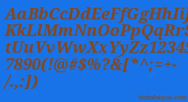 Droidserif Bolditalic font – Brown Fonts On Blue Background
