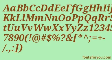 Droidserif Bolditalic font – Brown Fonts On Green Background