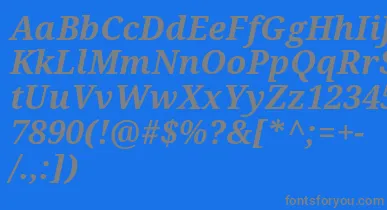 Droidserif Bolditalic font – Gray Fonts On Blue Background