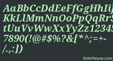 Droidserif Bolditalic font – Green Fonts On Black Background