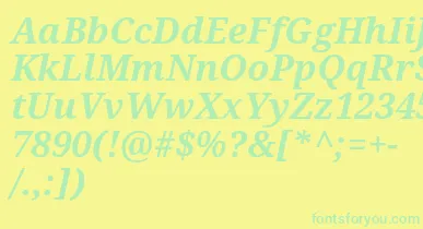 Droidserif Bolditalic font – Green Fonts On Yellow Background