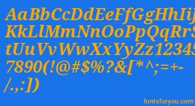 Droidserif Bolditalic font – Orange Fonts On Blue Background