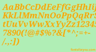 Droidserif Bolditalic font – Orange Fonts On Green Background