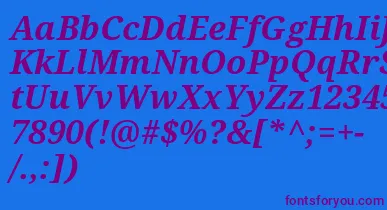Droidserif Bolditalic font – Purple Fonts On Blue Background