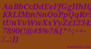 Droidserif Bolditalic font – Purple Fonts On Brown Background