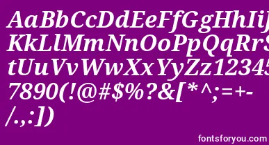 Droidserif Bolditalic font – White Fonts On Purple Background