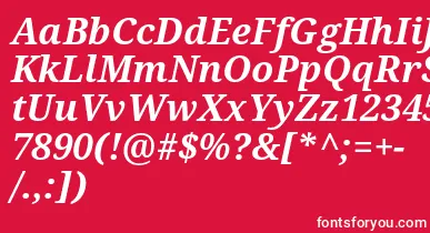 Droidserif Bolditalic font – White Fonts On Red Background