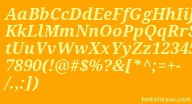 Droidserif Bolditalic font – Yellow Fonts On an Orange Background