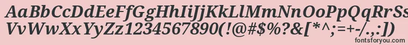 Fonte Droidserif Bolditalic – fontes pretas em um fundo rosa