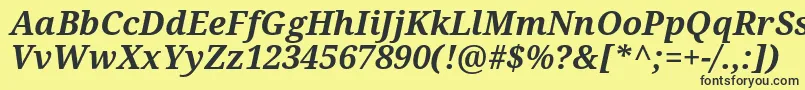 Droidserif Bolditalic Font – Black Fonts on Yellow Background