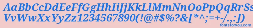 Droidserif Bolditalic Font – Blue Fonts on Pink Background