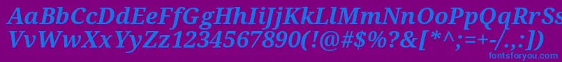 Droidserif Bolditalic Font – Blue Fonts on Purple Background