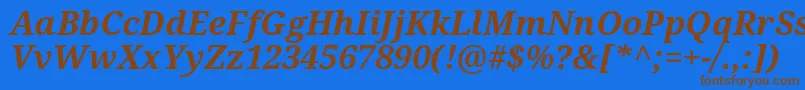 Czcionka Droidserif Bolditalic – brązowe czcionki na niebieskim tle