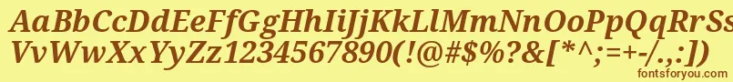 Czcionka Droidserif Bolditalic – brązowe czcionki na żółtym tle