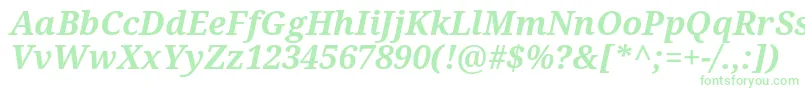 Fonte Droidserif Bolditalic – fontes verdes em um fundo branco