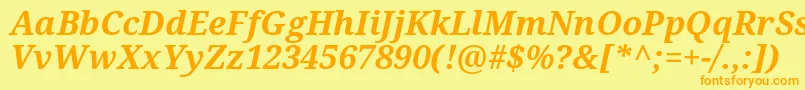 Fonte Droidserif Bolditalic – fontes laranjas em um fundo amarelo