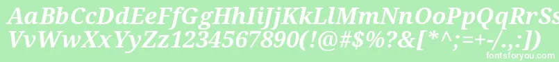 Droidserif Bolditalic Font – White Fonts on Green Background