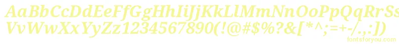 Droidserif Bolditalic Font – Yellow Fonts on White Background