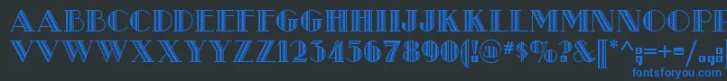 Metro Retro Nf Font – Blue Fonts on Black Background