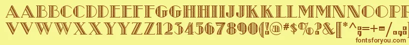 Metro Retro Nf Font – Brown Fonts on Yellow Background