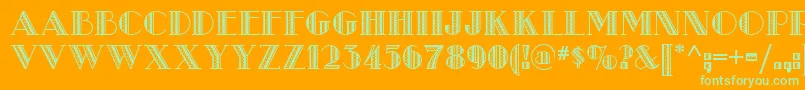 Metro Retro Nf Font – Green Fonts on Orange Background