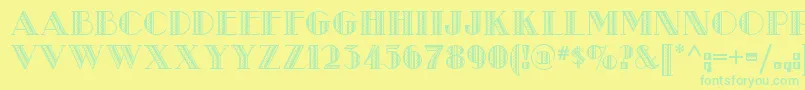 Metro Retro Nf Font – Green Fonts on Yellow Background