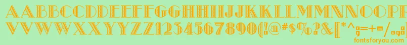 Metro Retro Nf Font – Orange Fonts on Green Background