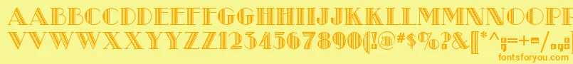 Metro Retro Nf Font – Orange Fonts on Yellow Background