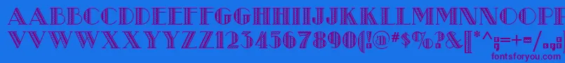 Metro Retro Nf Font – Purple Fonts on Blue Background