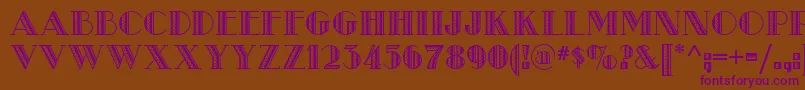 Metro Retro Nf Font – Purple Fonts on Brown Background