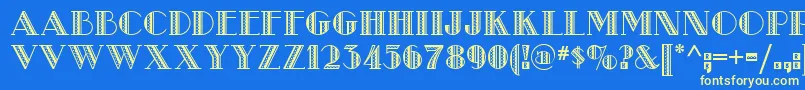 Metro Retro Nf Font – Yellow Fonts on Blue Background