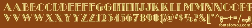 Metro Retro Nf Font – Yellow Fonts on Brown Background