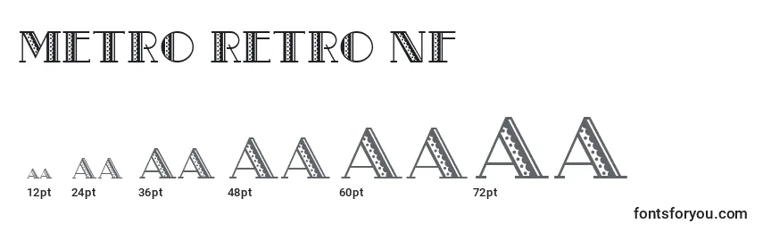 Размеры шрифта Metro Retro Nf