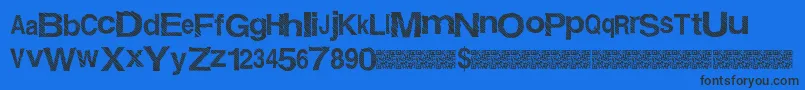 Giftwrap Font – Black Fonts on Blue Background