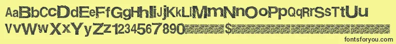 Giftwrap Font – Black Fonts on Yellow Background