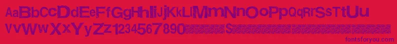 Weitere Informationen zur Giftwrap-Schriftart Giftwrap-Schriftart – Violette Schriften auf rotem Hintergrund