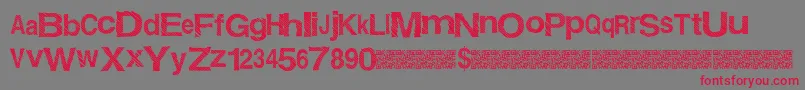 Giftwrap-Schriftart – Rote Schriften auf grauem Hintergrund