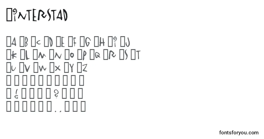 Czcionka Vinterstad – alfabet, cyfry, specjalne znaki