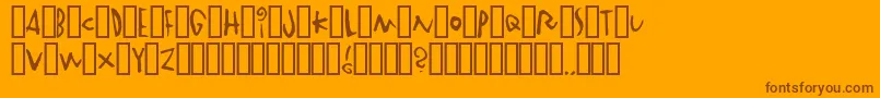 Weitere Informationen zur Vinterstad-Schriftart Vinterstad-Schriftart – Braune Schriften auf orangefarbenem Hintergrund