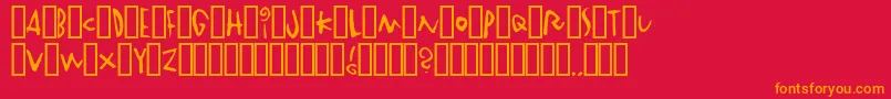 フォントVinterstad – 赤い背景にオレンジの文字