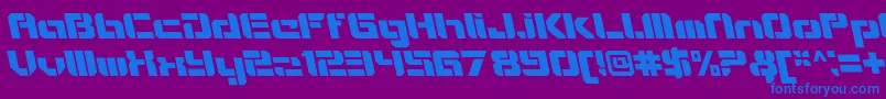 VideotechOpenitalicalt-Schriftart – Blaue Schriften auf violettem Hintergrund