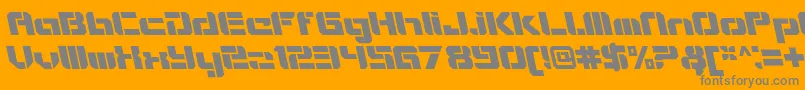 Fonte VideotechOpenitalicalt – fontes cinzas em um fundo laranja