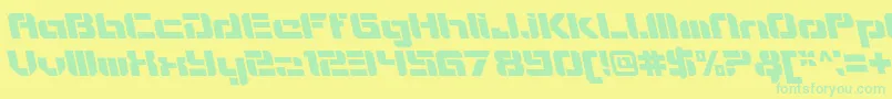 VideotechOpenitalicalt Font – Green Fonts on Yellow Background