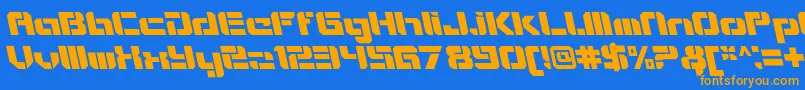 VideotechOpenitalicalt Font – Orange Fonts on Blue Background